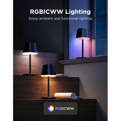 Govee - LED RGBICWW диммируемая настольная лампа CLASSIC MATTER LED/10W/5V 4800mAh Wi‑Fi