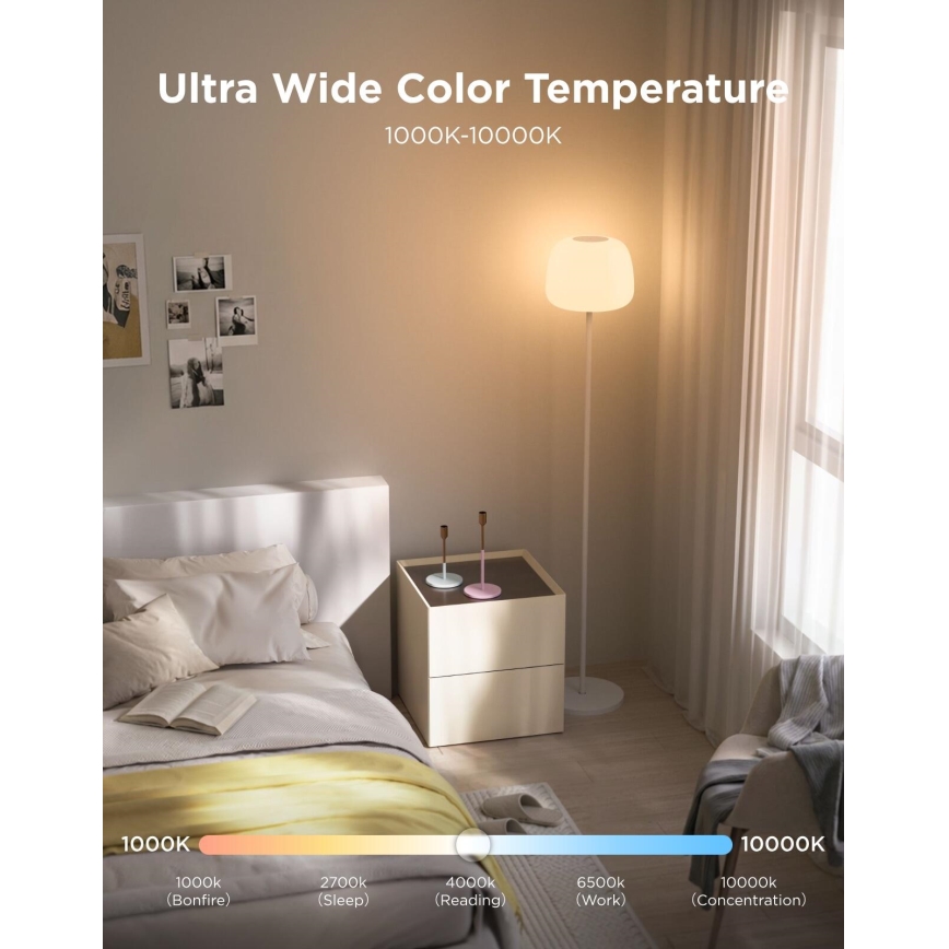 Govee - LED RGBICWW Регулируемая по яркости напольная лампа LANTERN MATTER LED/24W/230V Wi-Fi 160 cm