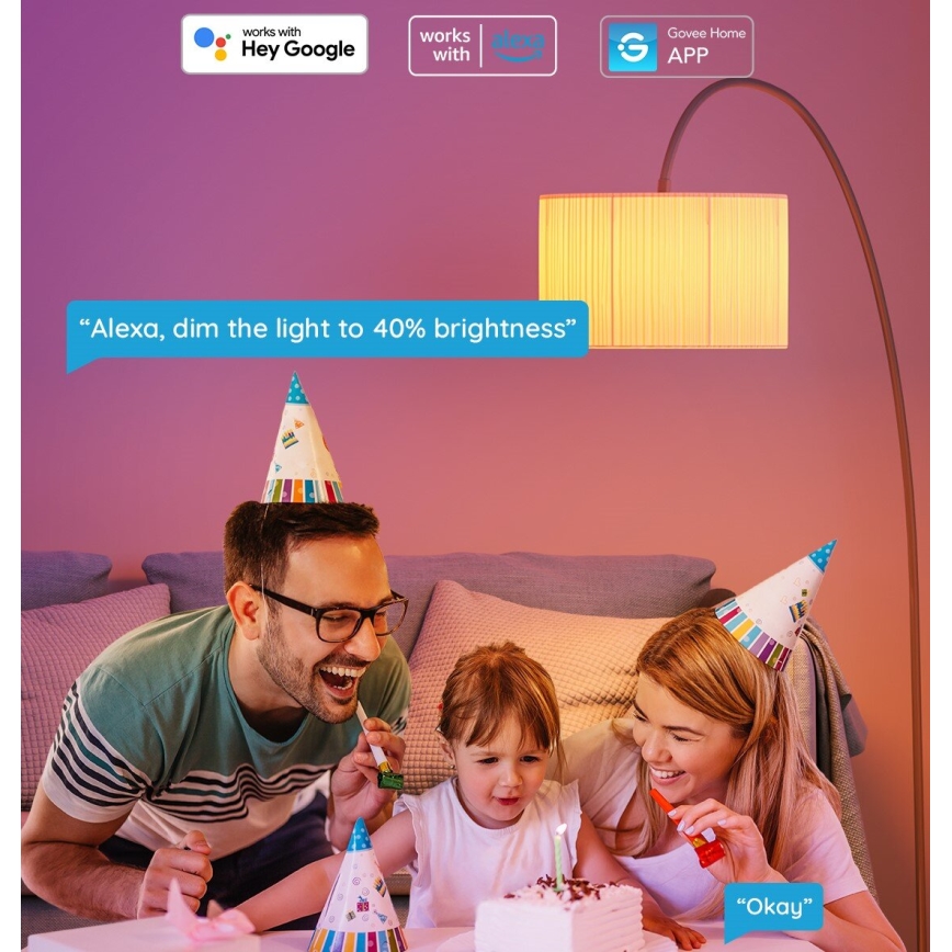 Govee - LED RGBWW Лампочка з регулюванням яскравості Smart E27/9W/230V 2700-6500K Wi-Fi