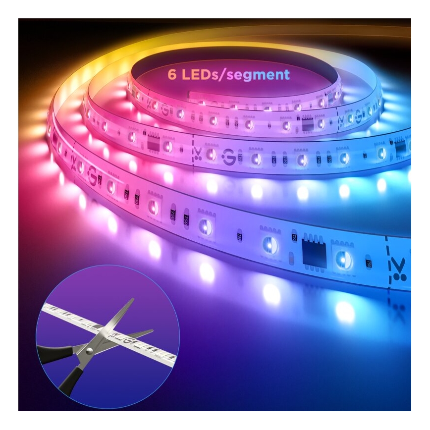 Govee - LED RGBWWIC Лента с регулированием яркости Strip Light 2 Pro 5 м Wi-Fi Matter