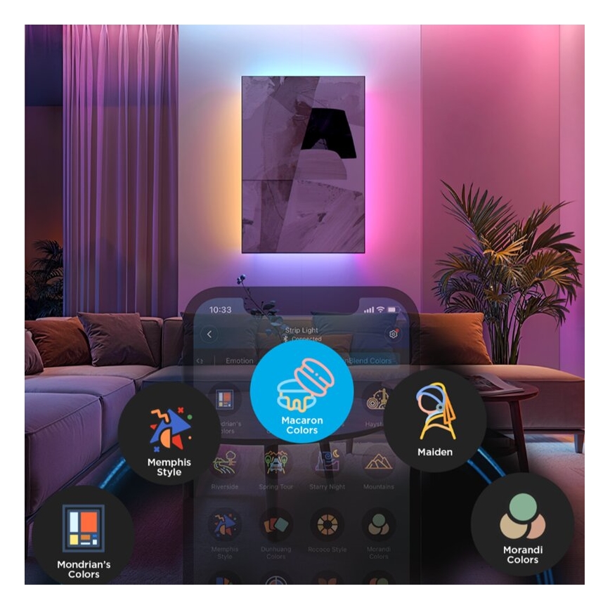 Govee - LED RGBWWIC Лента с регулированием яркости Strip Light 2 Pro 5 м Wi-Fi Matter