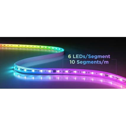 Govee - LED RGBWWIC Подовжуюча стрічка з регулюванням яскравості Strip Light 2 Pro 1м Wi-Fi Matter