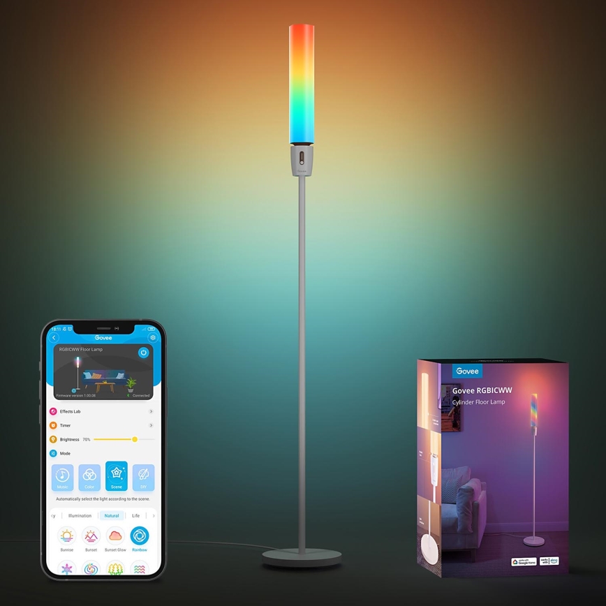 Govee - LED Торшер з регулюванням яскравості CYLINDER SMART RGBICWW 2200-6500K