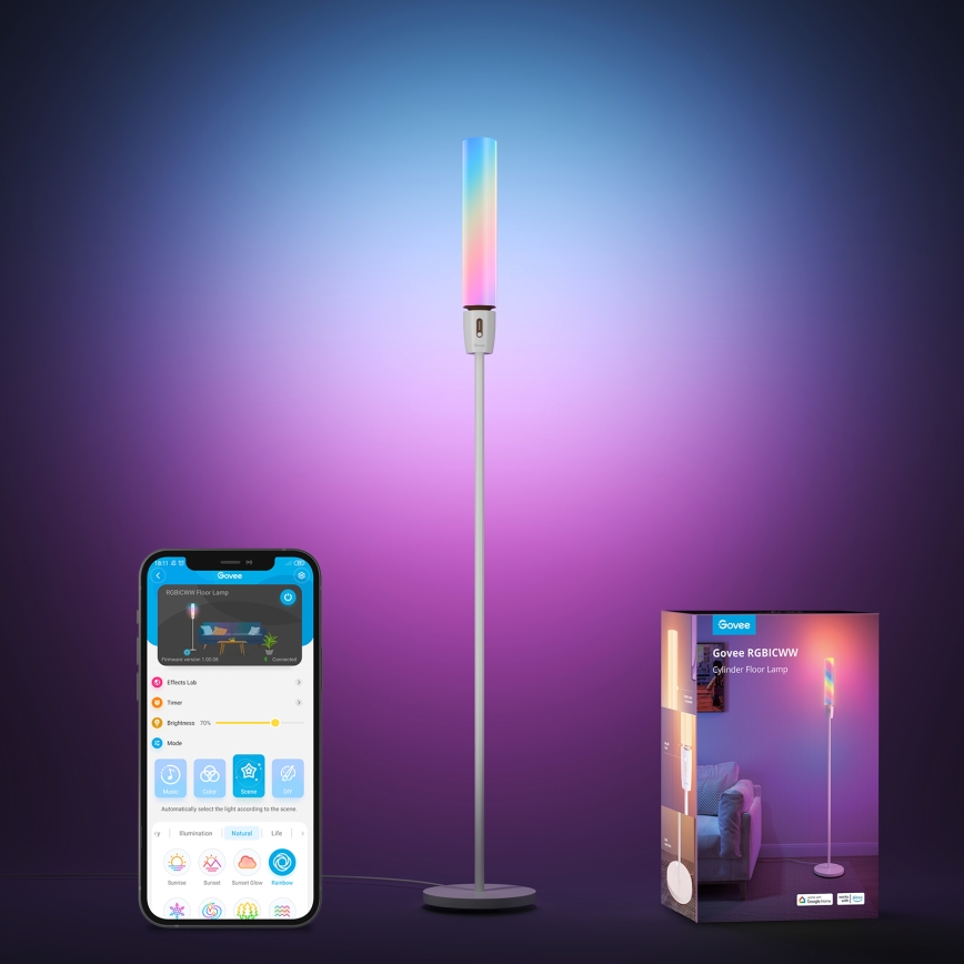 Govee - LED Торшер з регулюванням яскравості CYLINDER SMART RGBICWW 2200-6500K