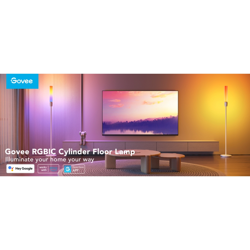 Govee - LED Торшер з регулюванням яскравості CYLINDER SMART RGBICWW 2200-6500K