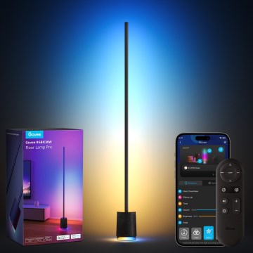 Govee - LED Торшер з регулюванням яскравості з динаміком Pro RGBICWW 2200-6500K Wi-Fi + пульт дистанційного керування