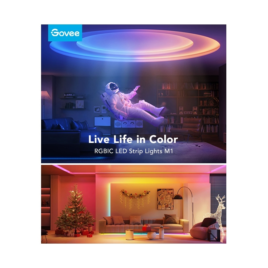 Govee - M1 PRO PREMIUM Smart RGBICW+ Світлодіодна стрічка 2м Wi-Fi Matter
