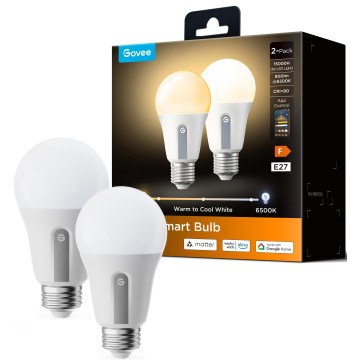 Govee - НАБІР 2x LED-лампа з регулюванням яскравості Smart MATTER A60 E27/9W/230V 2700-6500K Wi-Fi