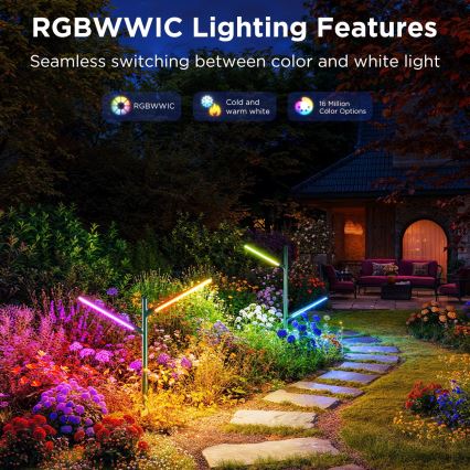 Govee - НАБІР 2x LED RGBICWW Вулична лампа з регулюванням яскравості LED/18W/230V IP66 2700-6500K Wi-Fi
