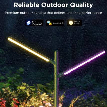 Govee - НАБІР 2x LED RGBICWW Вулична лампа з регулюванням яскравості LED/18W/230V IP66 2700-6500K Wi-Fi