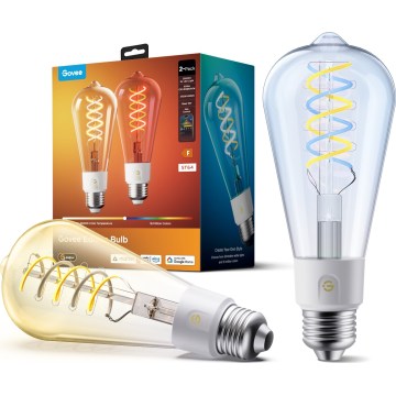 Govee - НАБІР 2xLED RGBWW регульовані LED-лампи Smart MATTER ST64 E27/5W/230V 2700-6500K Wi-Fi