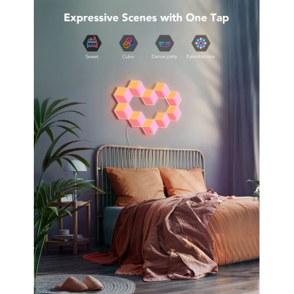 Govee - НАБОР 10x Светодиодный светильник Glide Hexa Pro LED Smart RGBIC Wi-Fi
