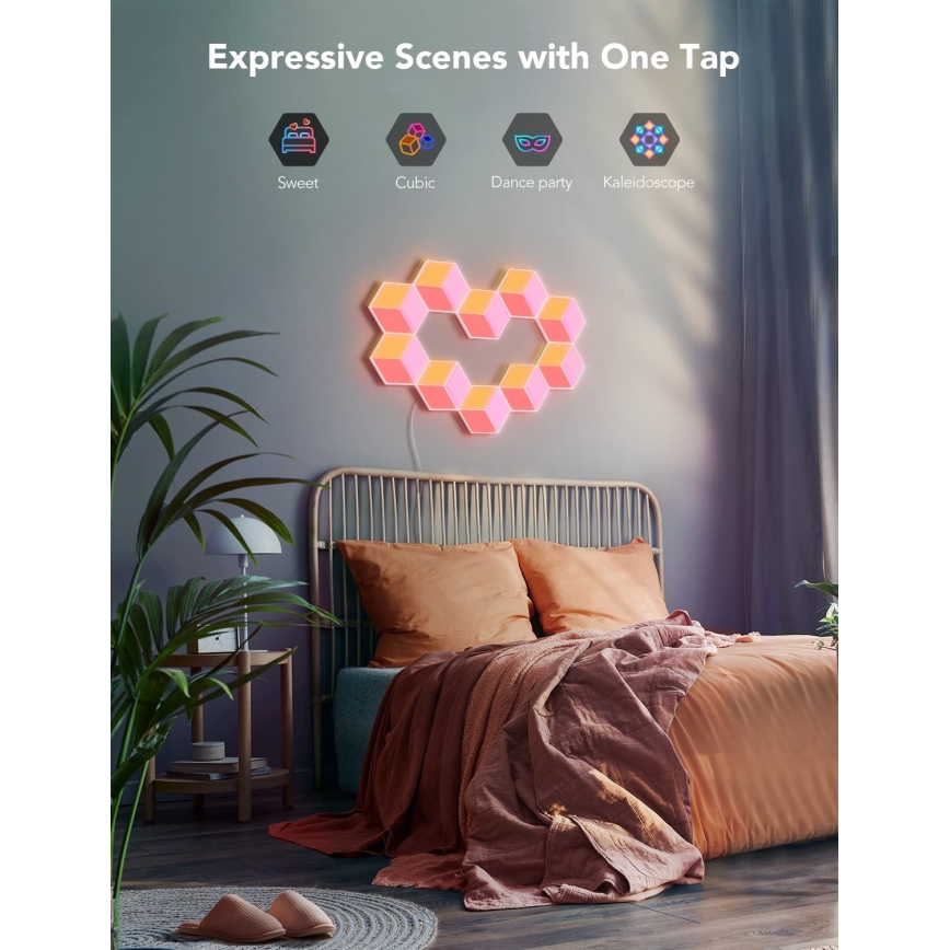 Govee - НАБОР 10x Светодиодный светильник Glide Hexa Pro LED Smart RGBIC Wi-Fi