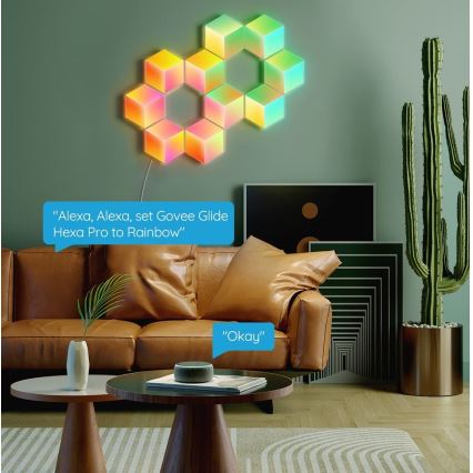 Govee - НАБОР 10x Светодиодный светильник Glide Hexa Pro LED Smart RGBIC Wi-Fi