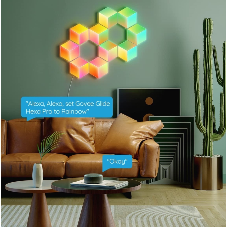 Govee - НАБОР 10x Светодиодный светильник Glide Hexa Pro LED Smart RGBIC Wi-Fi