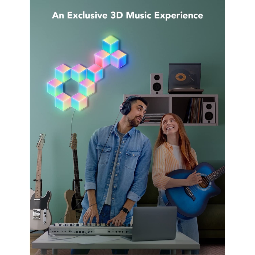 Govee - НАБОР 10x Светодиодный светильник Glide Hexa Pro LED Smart RGBIC Wi-Fi