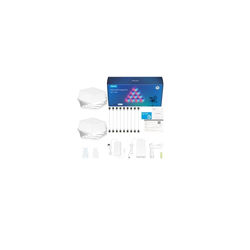 Govee - НАБОР 10x Светодиодный светильник Glide Hexa Pro LED Smart RGBIC Wi-Fi