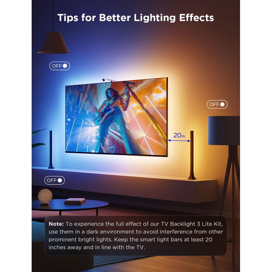 Govee - НАБОР 2x Backlight TV 55-65" SMART LED RGBICW-подсветка Wi-Fi