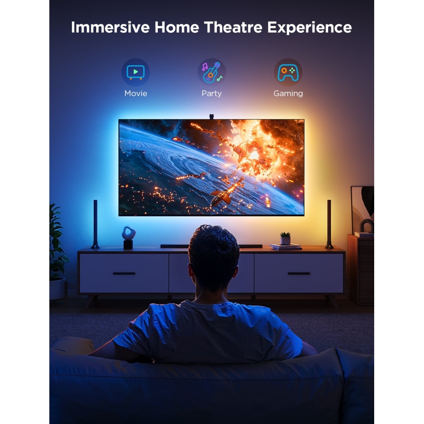 Govee - НАБОР 2x Backlight TV 55-65" SMART LED RGBICW-подсветка Wi-Fi