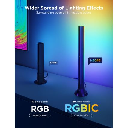 Govee - НАБОР 2x Backlight TV 55-65" SMART LED RGBICW-подсветка Wi-Fi