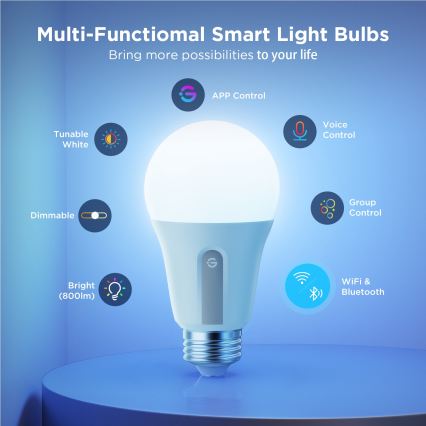 Govee - Набор из 2 диммируемых светодиодных ламп Smart MATTER A60 E27/9W/230V 2700-6500K Wi-Fi