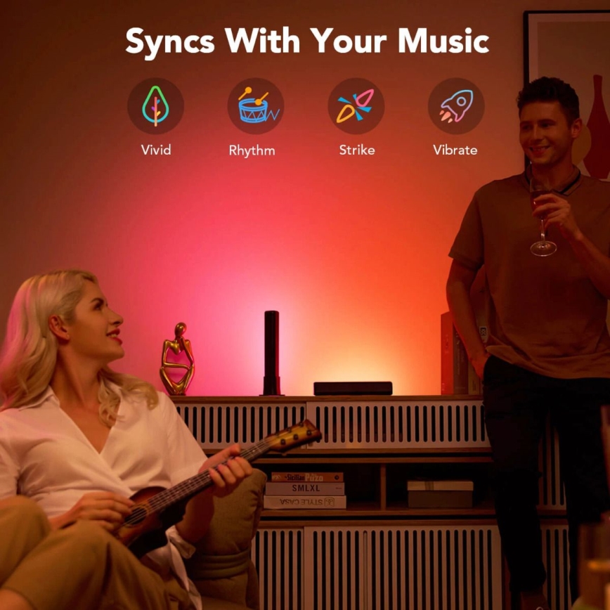 Govee - НАБОР 2x Умная подсветка Flow Plus SMART LED TV & Gaming - RGBICWW Wi-Fi