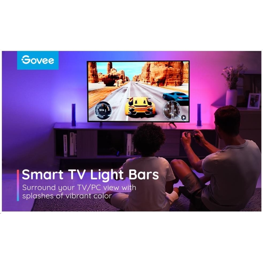 Govee - НАБОР 2x Умная подсветка Flow Plus SMART LED TV & Gaming - RGBICWW Wi-Fi