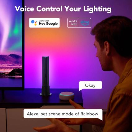 Govee - НАБОР 2x Умная подсветка Flow Plus SMART LED TV & Gaming - RGBICWW Wi-Fi