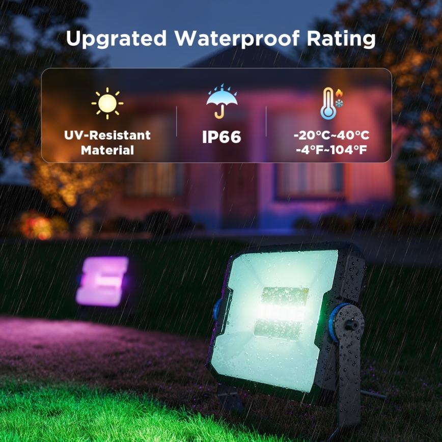 Govee - НАБОР 4x диммируемых светодиодных прожекторов RGBICWW LED/24W/230V IP66, совместимых с Matter и Wi-Fi