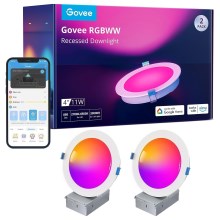 Govee - НАБОР 2x Светодиодный встроенный RGBWW-светильник LED/11W/230V Smart 2700-6500K