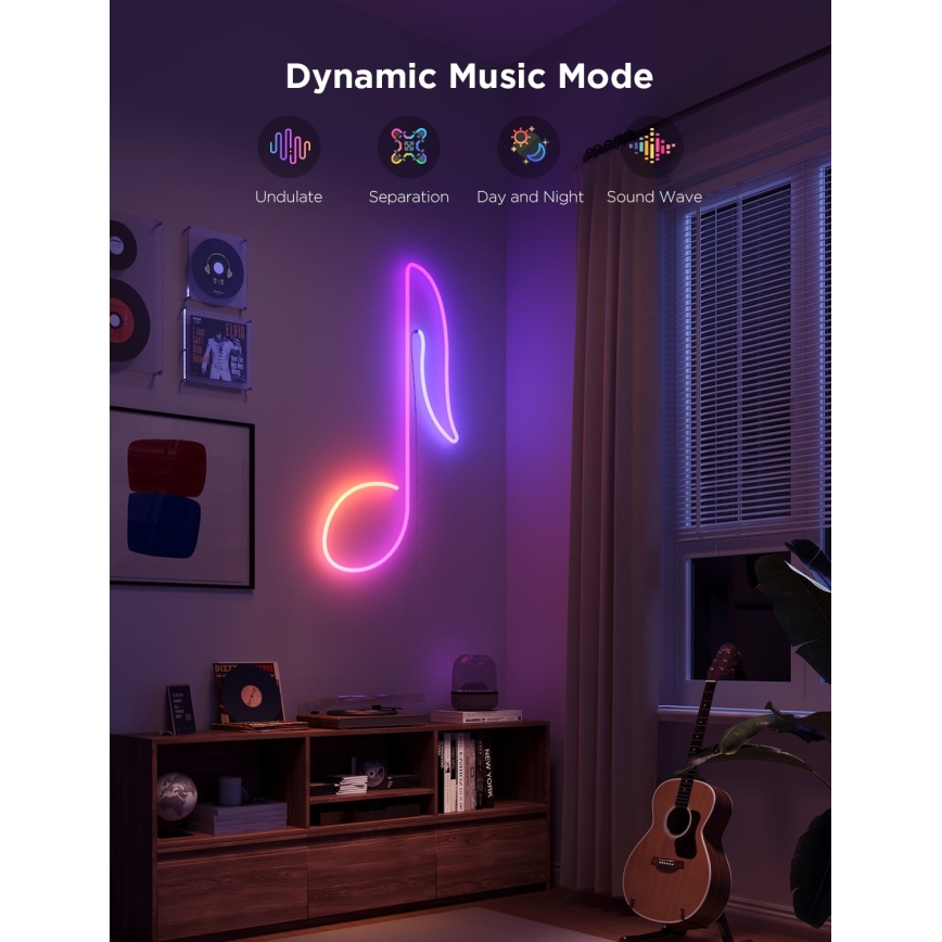 Govee - Neon 2 MATTER Гнучка світлодіодна стрічка 3 м RGBIC Wi-Fi IP67