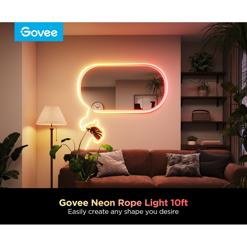 Govee - Neon 2 MATTER Гнучка світлодіодна стрічка 3 м RGBIC Wi-Fi IP67