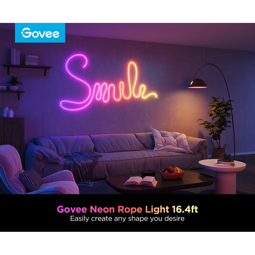 Govee - Neon 2 MATTER Светодиодная гибкая лента 5 м RGBIC Wi-Fi IP67