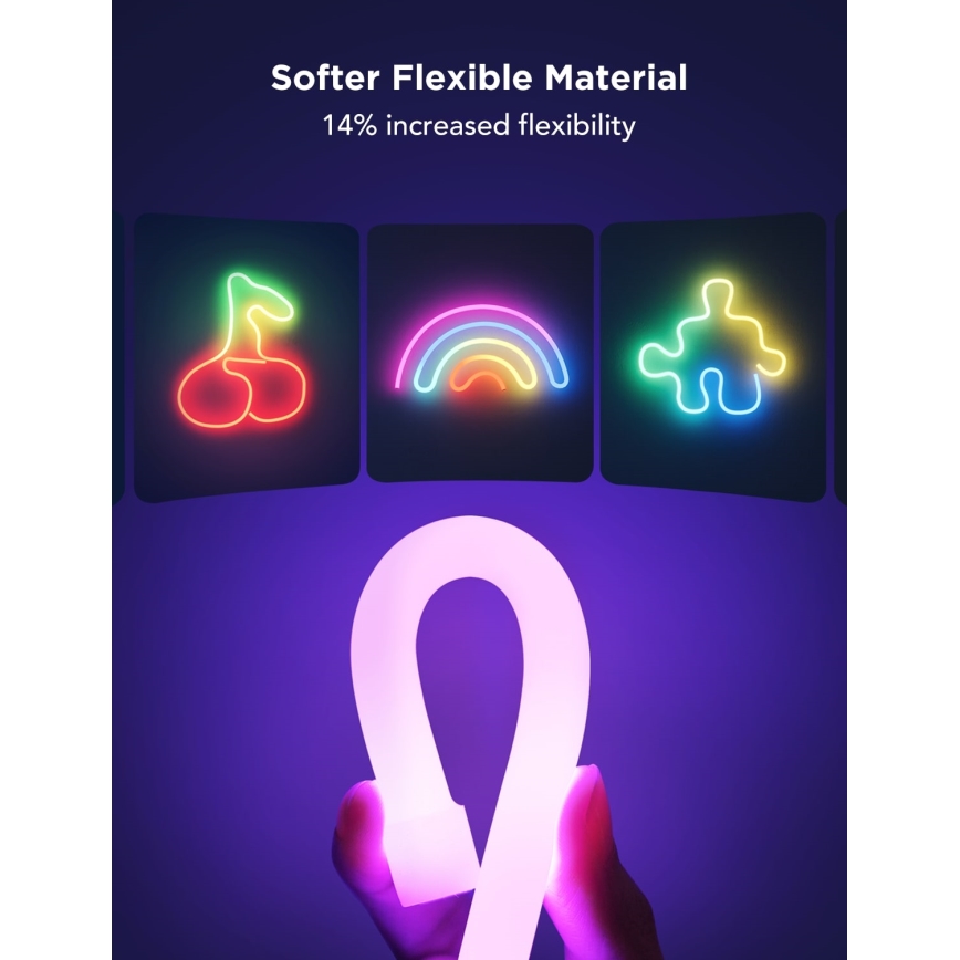 Govee - Neon 2 MATTER Светодиодная гибкая лента 5 м RGBIC Wi-Fi IP67