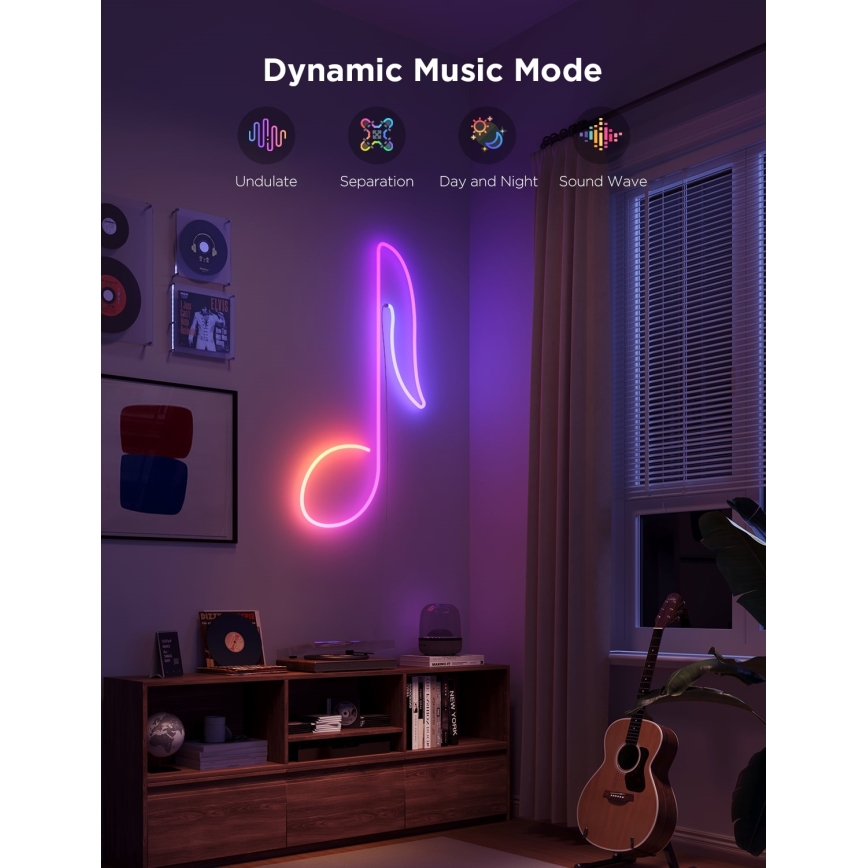 Govee - Neon 2 MATTER Светодиодная гибкая лента 5 м RGBIC Wi-Fi IP67