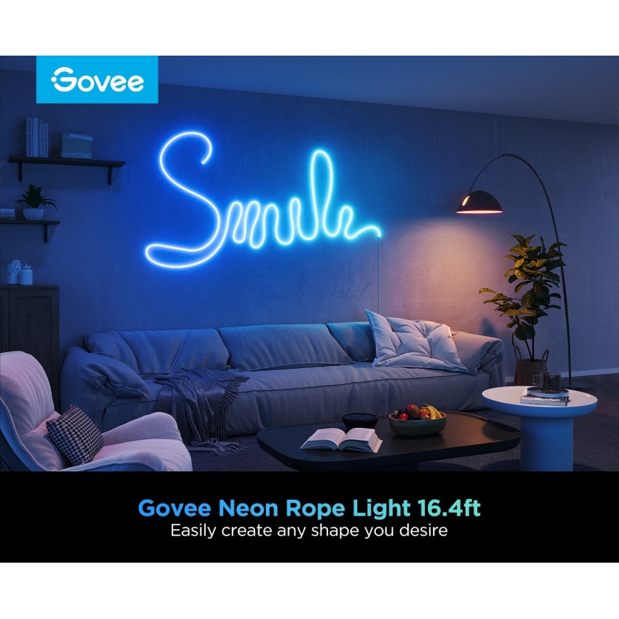 Govee - Neon 2 MATTER Светодиодная гибкая лента 5 м RGBIC Wi-Fi IP67