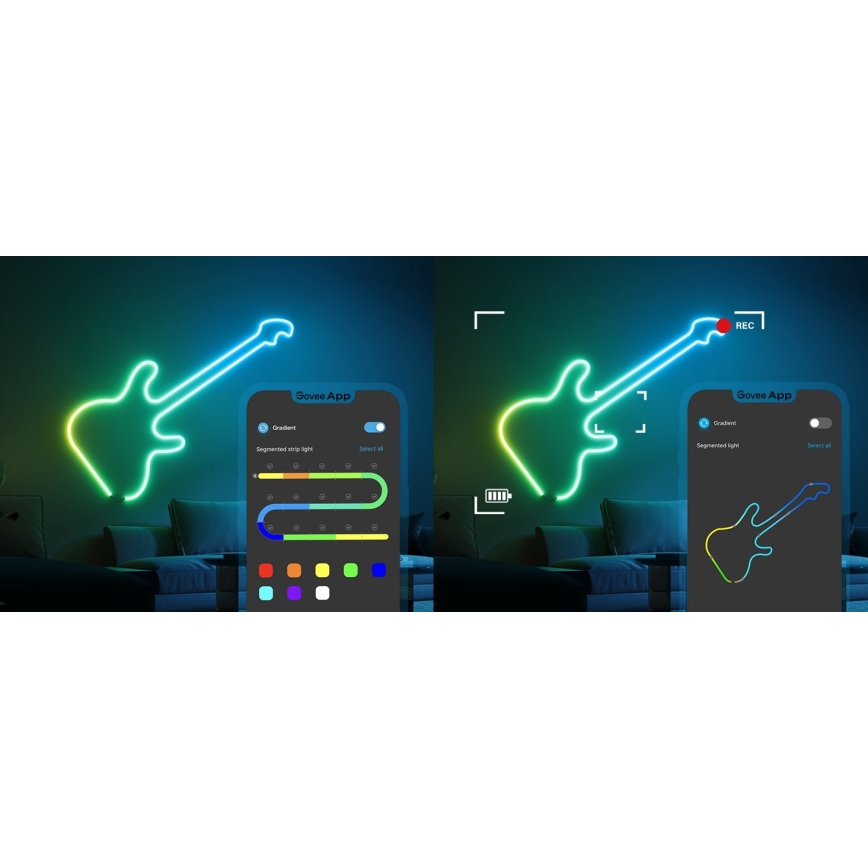 Govee - Neon 2 MATTER Светодиодная гибкая лента 5 м RGBIC Wi-Fi IP67