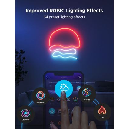 Govee - Neon 2 MATTER Світлодіодна гнучка стрічка 5м RGBIC Wi-Fi IP67