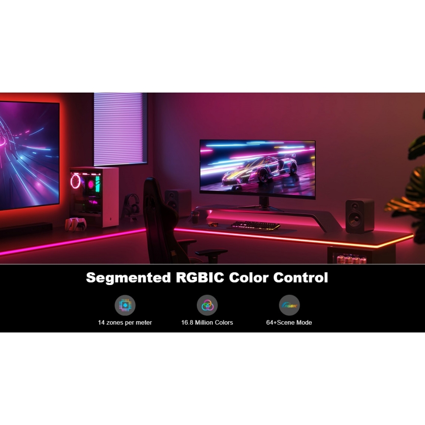 Govee - Neon LED підсвічування для столу 3м RGBIC Wi-Fi