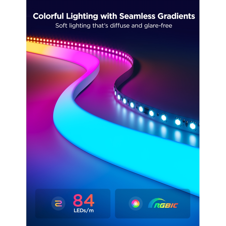 Govee - Neon MATTER LED Кутова рейка 5м RGBIC Wi-Fi