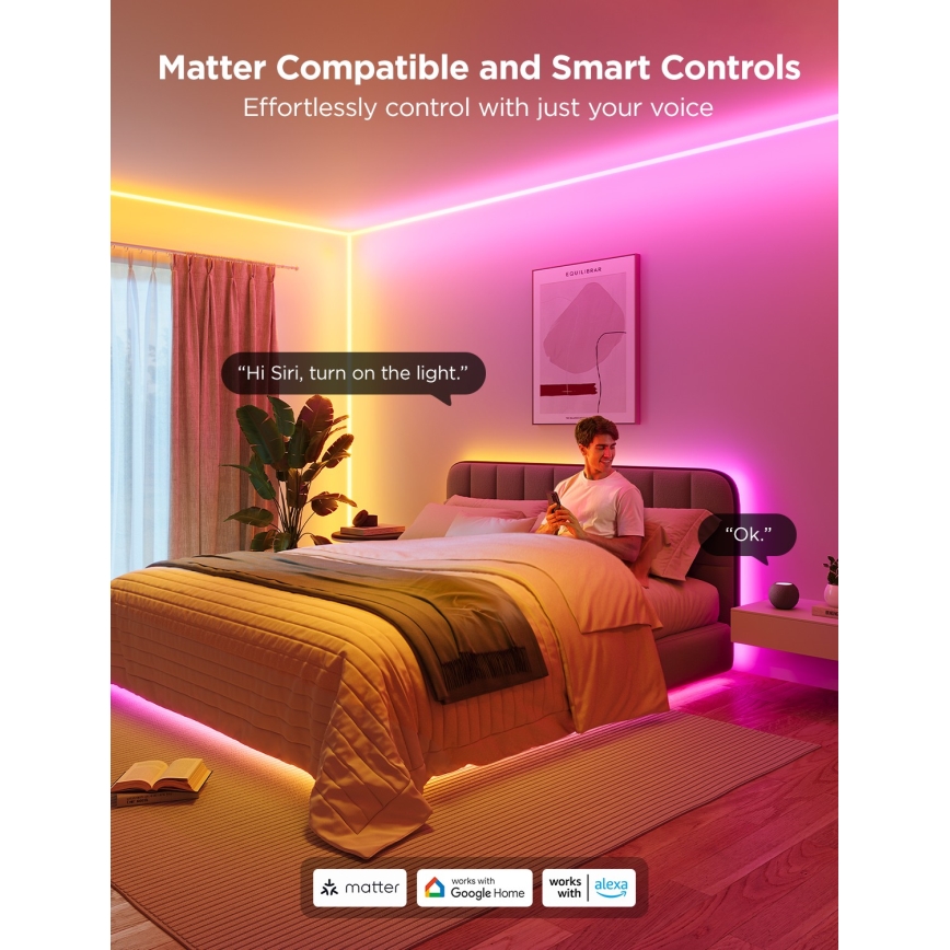 Govee - Neon MATTER LED Кутова рейка 5м RGBIC Wi-Fi