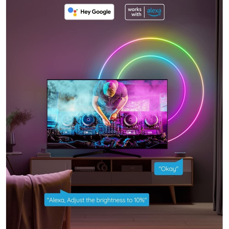 Govee - Neon SMART Гибкая светодиодная лента RGBIC 2 м Wi-Fi IP67