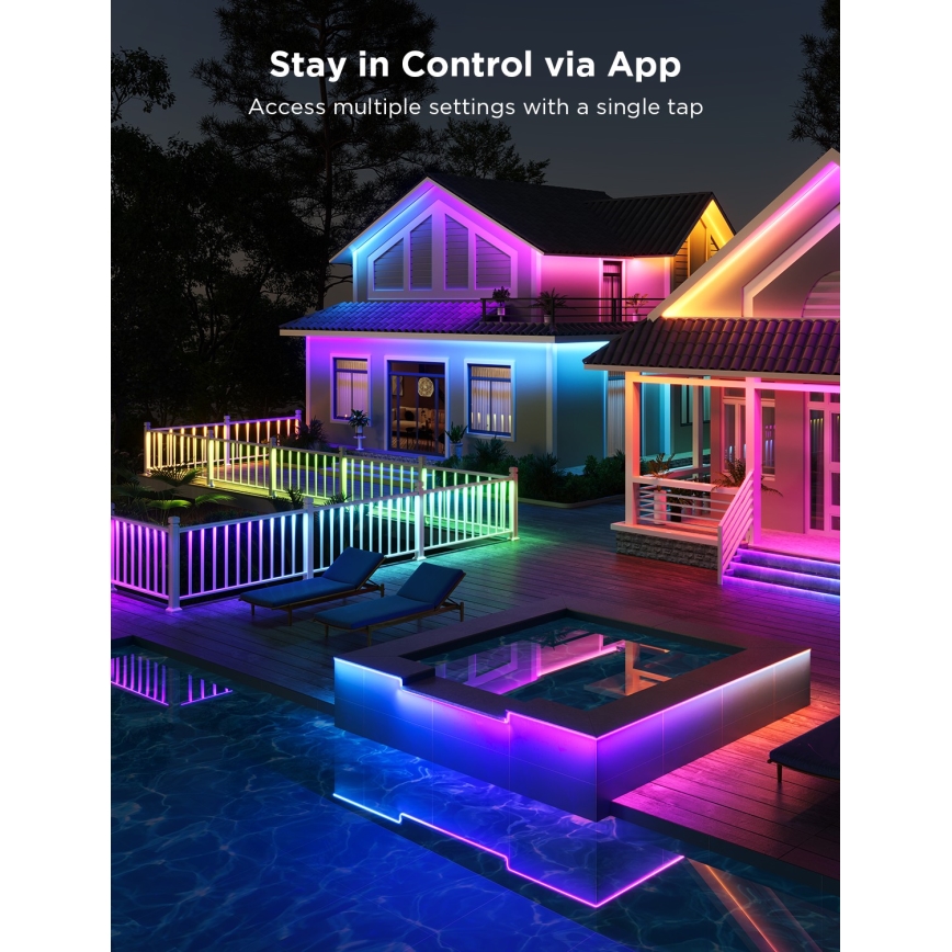 Govee - Outdoor Pro SMART RGBICWW Уличная светодиодная лента 10 м 2700-6500K Wi-Fi IP65