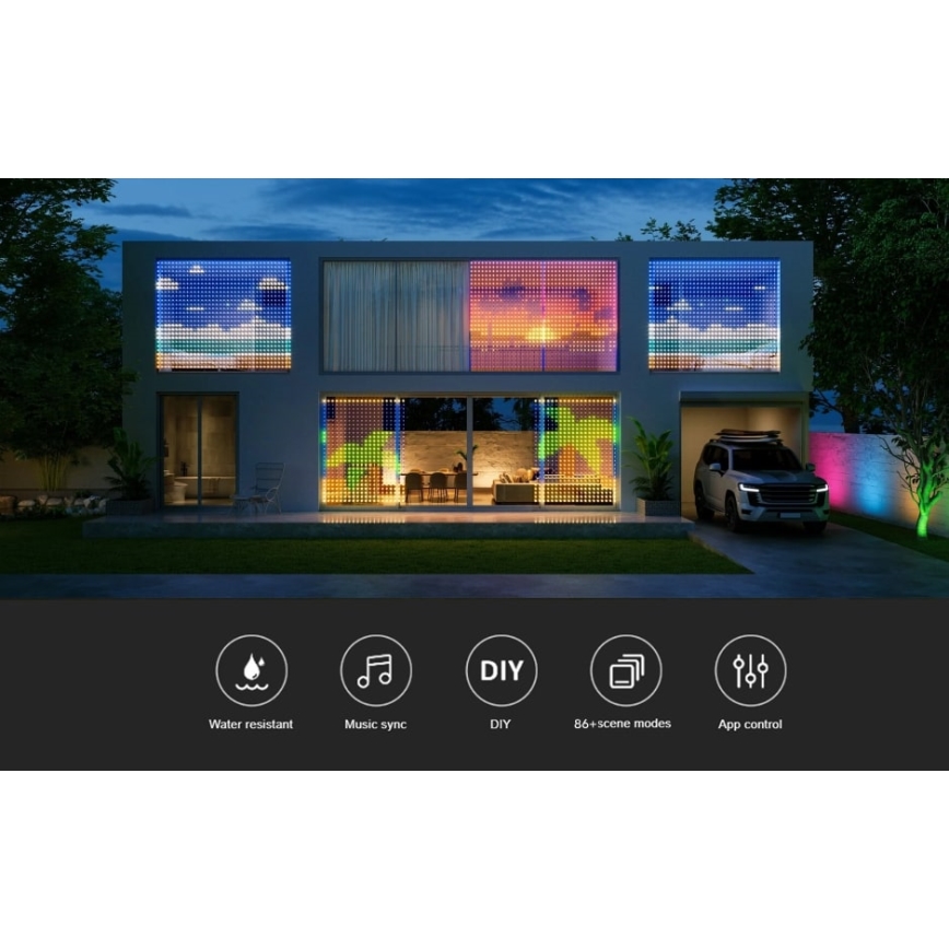 Govee - RGBIC Curtain Light 520 LED 1,5x2 м Wi-Fi IP65