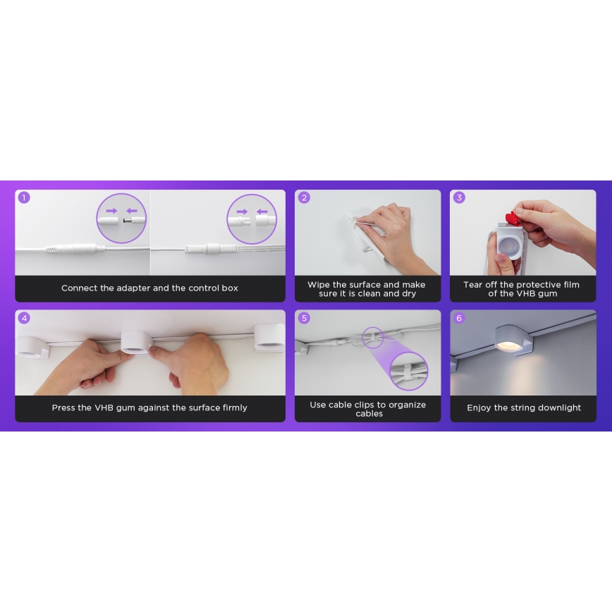 Govee - RGBIC LED String Downlights 3м Wi-Fi