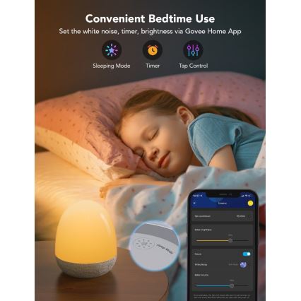 Govee - RGBIC нічне смарт LED світло з динаміком Wi-Fi