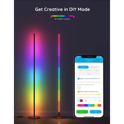 Govee - RGBICW Smart Corner Floor Lamp Wi-Fi