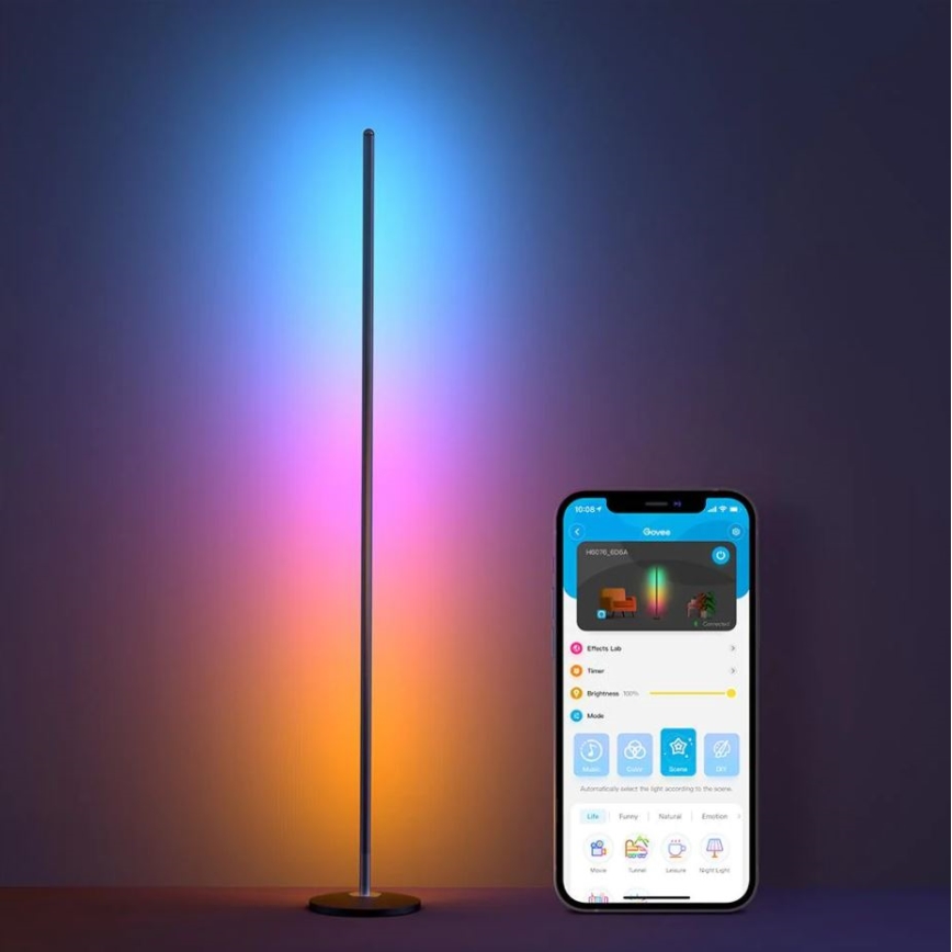 Govee - RGBICW Smart Corner Floor Lamp Wi-Fi