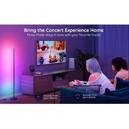 Govee - RGBICW Smart Corner Floor Lamp Wi-Fi