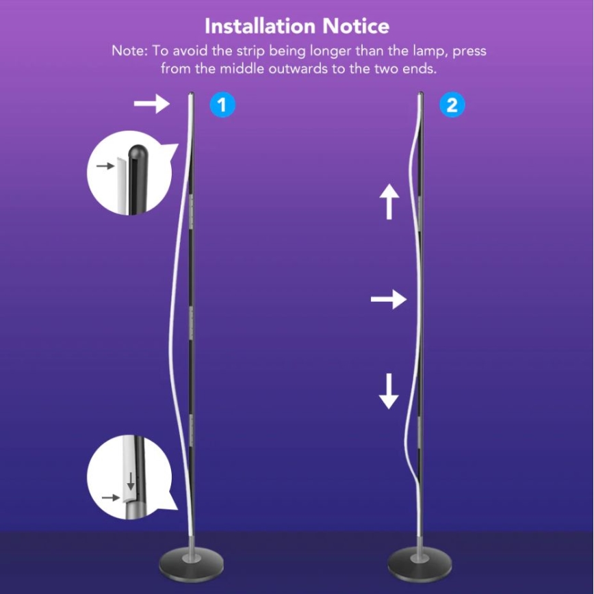 Govee - RGBICW Smart Corner Floor Lamp Wi-Fi